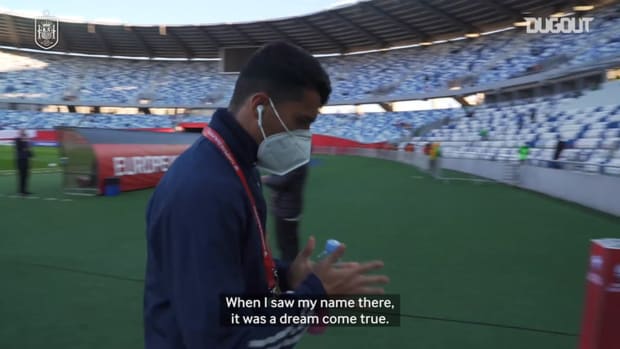 Pedro Porro’s emotional reaction after Spain debut